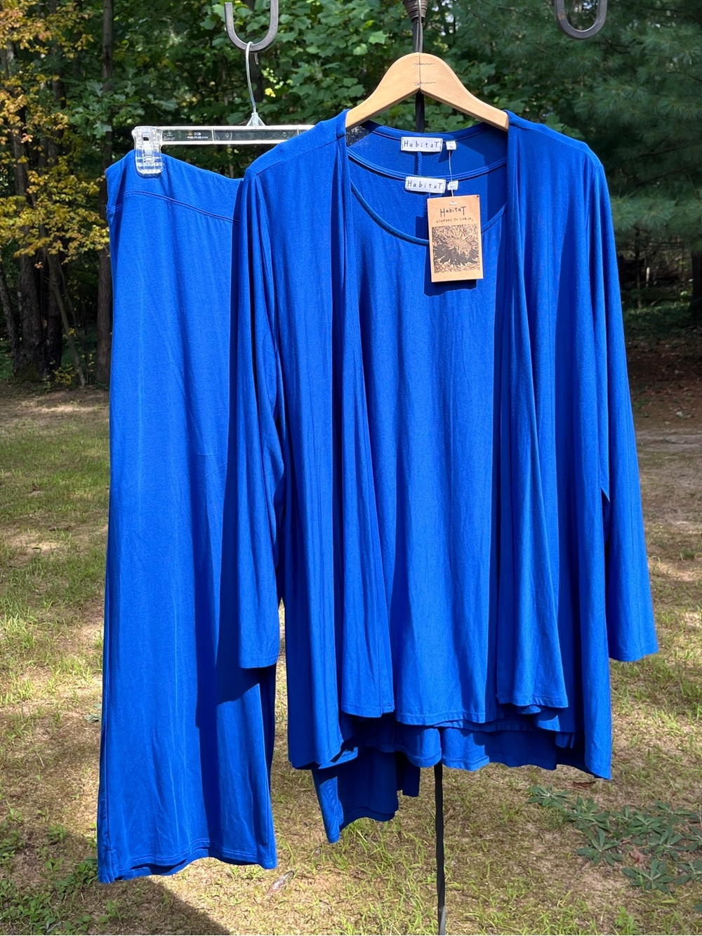 Habitat NWT Cobalt Blue 3-Piece Lagenlook Set Size XL Loungewear Minimal Fall